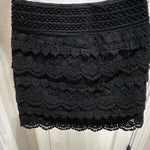 American Rag Black Crochet Lace Mini Skirt